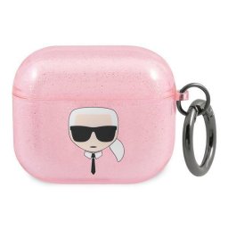 Husă Karl Lagerfeld Glitter Karl Head 3 pentru AirPods 3 – Roz