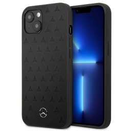 Husa Mercedes Leather Stars Pattern pentru iPhone 13 mini, hardcase premium, culoare negru