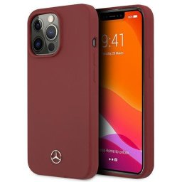 Husa Mercedes Silicone Line pentru iPhone 13 / 13 Pro, hardcase premium, culoare rosu