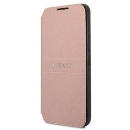 Husa Husa tip carte Guess Saffiano Stripes pentru Samsung Galaxy S22 Plus, culoare roz