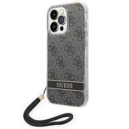 Husa Guess GUOHCP14LH4STK iPhone 14 Pro 6.1 "black / black hardcase 4G Print Strap
