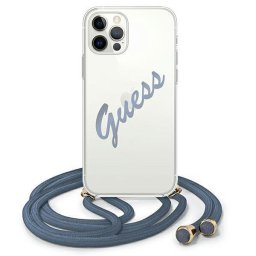 Husa Guess GUHCP12LCRTVSBL iPhone 12 Pro Max 6.7" blue/blue hardcase Script Vintage