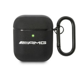 Husă MERCEDES AMG Leather pentru AirPods 1/2 – Negru