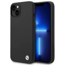 Husa Case BMW BMHCP14MSILBK iPhone 14 Plus 6.7" black/black Silicone Metal Logo