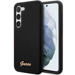 Husa Guess GUHCS23MSLSMK S23+ S916 black/black hardcase Silicone Vintage Gold Logo