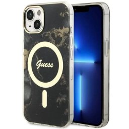 Husa Guess GUHMP14MHTMRSK iPhone 14 Plus 6.7" black/black hardcase Golden Marble MagSafe
