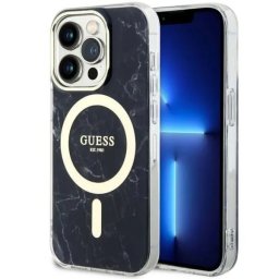 Husa Guess GUHMP14XPCUMAK iPhone 14 Pro Max 6.7" black/black hardcase Marble MagSafe