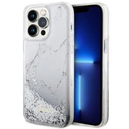 Husa Guess GUHCP14XLCSGSGH iPhone 14 Pro Max 6.7" white/white hardcase Liquid Glitter Marble