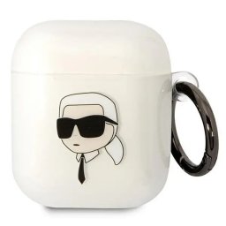 Husa Karl Lagerfeld KLA2HNIKTCT AirPods 1/2 cover transparent Karl`s Head