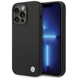 Husa BMW Silicone Metal Logo case for iPhone 15 Pro - black
