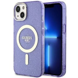 Husa Guess GUHMP14MHCMCGU iPhone 14 Plus 6.7" purple/purple hardcase Glitter Gold MagSafe