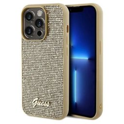 Husa Guess Disco Metal Script case for iPhone 14 Pro Max - gold
