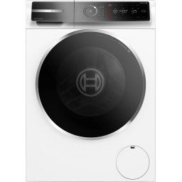 Masina de spalat rufe Bosch Seria 8 WGB25402BY, 10 kg, 1400 RPM, Touch control, Iron Assist, Home Connect, Iluminare interioara, Anti Stain, Added Steam, EcoSilence Drive, Clasa A, Panou de control Touch, negru, elegant și inclinat, Alb