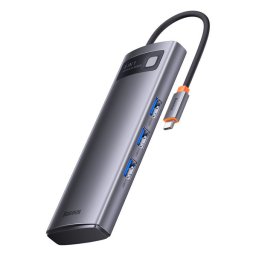 Docking Station HUB 8 in 1 USB Type C - 2 x HDMI / 3 x USB 3.2 Gen.1 / 1 x Power Delivery / 1 x SD card reader / 1 x TF card reader gray (WKWG050113)