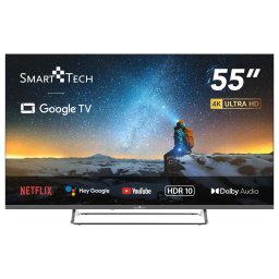 Televizor Smart Tech 55UG02V, 139 cm, UHD 4K Google TV, Wi-Fi, Bluetooth, Dolby Audio, Negru
