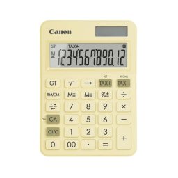 Calculator birou Canon LS-125KB-PYL, Pastel Yellow, 12 digits, 29 keys, dual power, M+, M-,RM/CM, Tax+, Tax-