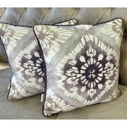 Set 2 perne decorative din bumbac fin, cu fata detasabila, Hiko Retro taupe 2x40x40cm