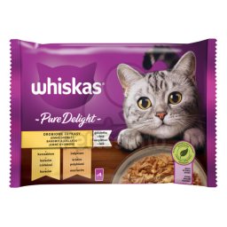 Whiskas Pure Delight hrană umedă - pui, curcan 4 x 85 g