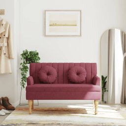 Bancheta cu perne, rosu vin, 113x64,5x75,5 cm, textil GartenMobel Dekor