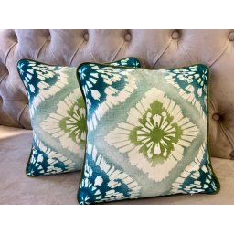 Set 2 FETE de perna din bumbac fin Hiko Retro verde 2x40x40cm