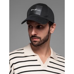 Ombre Men's baseball cap with visor and large patch - black