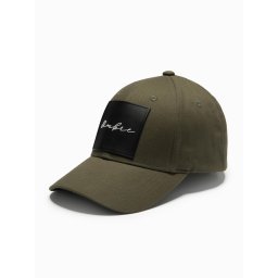 Ombre Men's baseball cap with visor and large patch - khaki