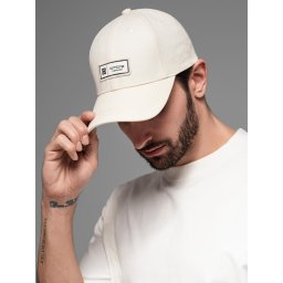 Ombre Men's baseball cap with visor and patch - cream
