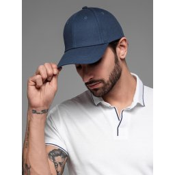 Ombre Men's baseball cap with decorative embroidery - navy blue