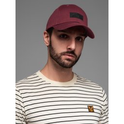 Ombre Men's baseball cap with visor and rectangular patch - maroon