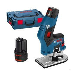 Bosch - GKF 12V-8 - Masina de frezat cu 2 acumulatori, Li-Ion, 12 V, 3 Ah, 8 mm, motor fara perii, reglaj fin, pornire lina, valiza speciala
