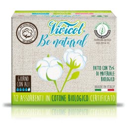 Absorbante de zi ultra subtiri din bumbac bio, 4 picaturi (12 buc) - VIVICOT Be Natural