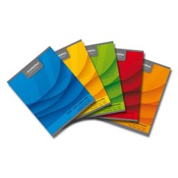 Caiet A5, 60 file - 70g/mp, liniat stanga, coperta carton color, AURORA Office - matematica