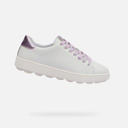 White women's sneakers Geox Spherica ECUB-1 - Women's
