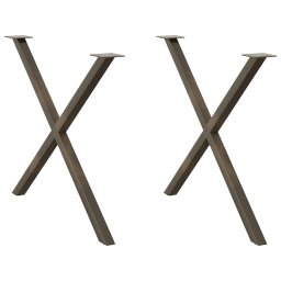 Picioare pentru masa în forma de X 2 buc Otel natural Otel GartenMobel Dekor