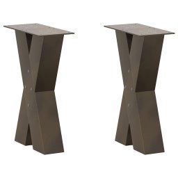 Picioare pentru masuta cafea în forma X 2 buc Otel natural Otel GartenMobel Dekor