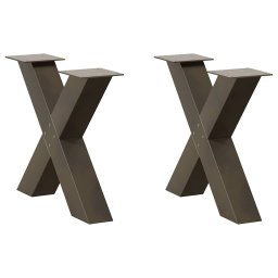 Picioare pentru masuta cafea în forma X 2 buc Otel natural Otel GartenMobel Dekor