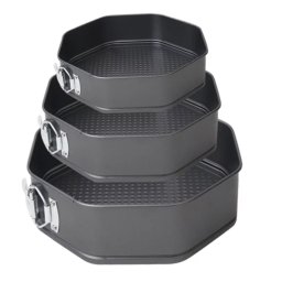Set 3 tavi pentru prajituri forma Octogon 3 marimi