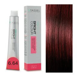 Vopsea de par cu keratina, ulei de argan si amoniac Bright Color, nr 6.64 Blond Inchis Rosu -100ml