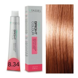 Vopsea de par cu keratina, ulei de argan si amoniac Bright Color nr 8.34, Blond Auriu Deschis Cupru- 100 ml