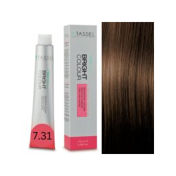 Vopsea de par cu keratina, ulei de argan si amoniac Bright Color nr 7.31, Blond Auriu Mediu Rece- 100 ml