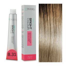 Vopsea de par cu keratina, ulei de argan si amoniac Bright Color nr 8.31, Blond Castaniu Auriu Deschis- 100 ml