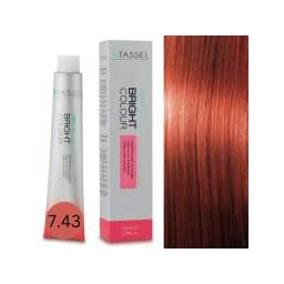 Vopsea de par cu keratina, ulei de argan si amoniac Bright Color nr 7.43, Blond Mediu Cupru Intens - 100 ml