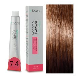 Vopsea de par cu keratina, ulei de argan si amoniac Bright Color nr 7.4, Blond Cupru Mediu - 100 ml