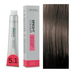 Vopsea de par cu keratina, ulei de argan si amoniac Bright Color nr 5.1, Castaniu Cenusiu Deschis - 100 ml