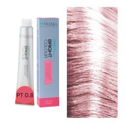 Vopsea de par cu keratina, ulei de argan si amoniac Bright Color PT 0.8, Roz Pastel - 100 ml