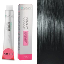 Vopsea de par cu keratina, ulei de argan si amoniac Bright Color nr SM 1.1, Cenusiu Metalic - 100 ml