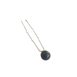 Ac pentru coc argintiu, cu decoratiune PERLA NEAGRA - 1 buc