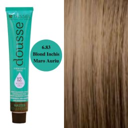 Vopsea fara amoniac cu 12 uleiuri hranitoare pentru par Dousse Tassel nr 6.83, Blond Inchis Maro Auriu - 100 mp