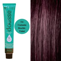 Vopsea fara amoniac cu 12 uleiuri hranitoare pentru par Dousse Tassel nr 5.6, Castaniu Deschis Violet - 100 ml