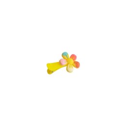 Clama pentru par GALBENA, cu floricica, tip clips - 1 buc